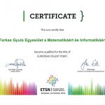 A Farkas Gyula Egyesület a Matematikáért és Informatikáért az Európai Tehetségpont hálózat tagja