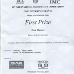 Studenţii Facultaţii de Matematică şi Informatică au cucerit podiumul la 11th International Mathematics Competition for University Students, Skopje, Macedonia, 2004