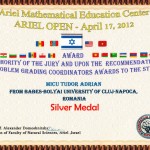 Două medalii pentru studenţii noştri la cea de a 8-a ediţie a International Internet Mathematical Olympiad, Ariel Open