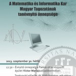 A Matematika és Informatika Kar magyar tagozati tanévnyitó ünnepsége