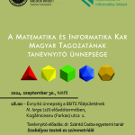 A Matematika és Informatika Kar magyar tagozatának tanévnyitó ünnepsége – 2024. szeptember 30.