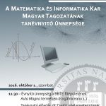 A Matematika és Informatika Kar magyar tagozatának tanévnyitó ünnepsége – 2016. október 1.