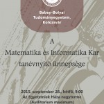 A 2015–2016-os egyetemi tanév ünnepélyes megnyitója a Matematika és Informatika Karon