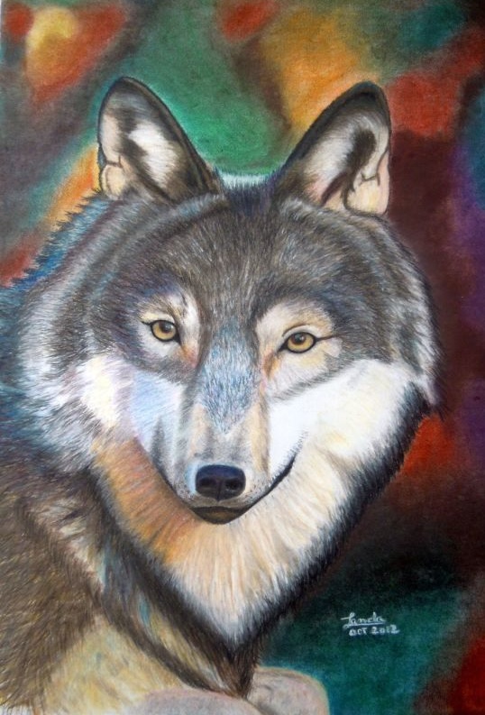 A3 soft pastel wolf